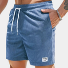 Corduroy Shorts | Elastic Waist | Leisure | Cord Shorts | Men's Shorts-Chaps of London-Blue-S-Chaps of London