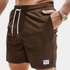 Corduroy Shorts | Elastic Waist | Leisure | Cord Shorts | Men's Shorts-Chaps of London-Coffee-S-Chaps of London