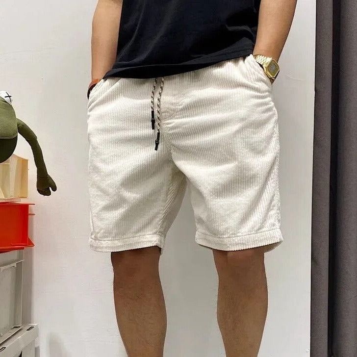 Corduroy Shorts - Men's Loose Fit Drawstring Cord Shorts for Summer-Korte Broeken_M-Chaps of London-Chaps of London