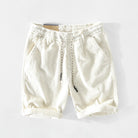 Corduroy Shorts - Men's Loose Fit Drawstring Cord Shorts for Summer-Korte Broeken_M-Chaps of London-White-S-Chaps of London