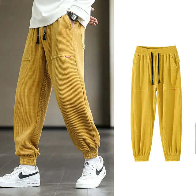 Corduroy Sweatpants | Loose Fit | Drawstring | Joggers | Men's Pants-Chaps Herrenmode-Chaps of London