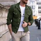 Denim Jacket | Breast Pockets | Slim Fit | Summer Jacket | Men's Jacket -Chaps of London-Green-S-Chaps of London