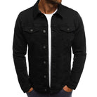 Denim Jacket - Button- Up - Slim Fit - Jean Jacket - Men's Summer Jacket-Fashion Men Jacket Denim Fall-Chaps of London-Black-M-Chaps of London