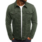 Denim Jacket - Button- Up - Slim Fit - Jean Jacket - Men's Summer Jacket-Fashion Men Jacket Denim Fall-Chaps of London-Light Green-M-Chaps of London