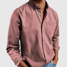 Denim Jacket - Casual - Long Sleeve - Button-Up Shirt - Men's Shirts-Chaps of London-Pink-S-Chaps of London