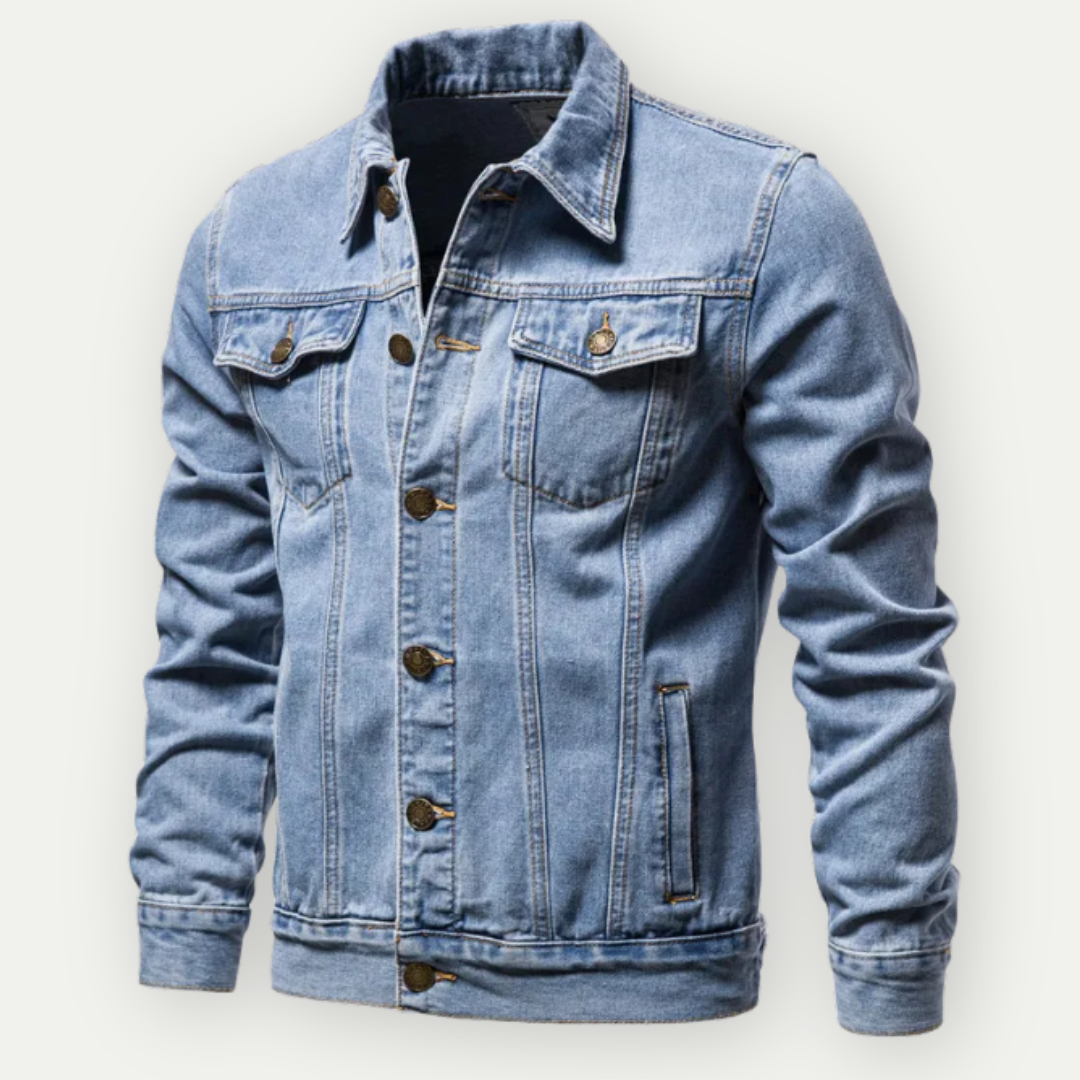 Denim Jacket - Classic - Regular Fit - Jean Jacket - Mens Denim Jacket-Denim Jacket-Chaps of London-Blue-M-Chaps of London