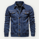 Denim Jacket - Classic - Regular Fit - Jean Jacket - Mens Denim Jacket-Denim Jacket-Chaps of London-Dark Blue-M-Chaps of London