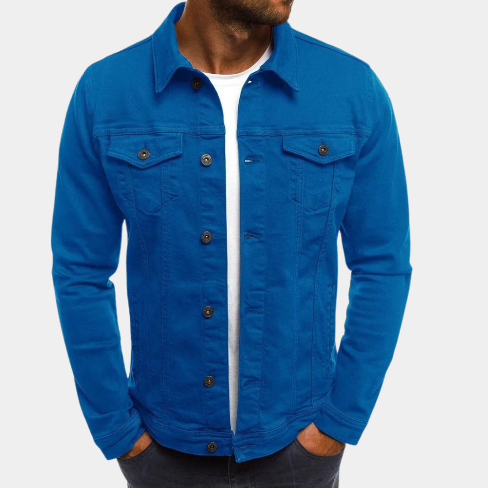 Denim Jacket - Men's Classic Button-Up Jean Jacket for Summer-Fashion Men Jacket Denim Fall-Chaps of London-Blue-S-Chaps of London