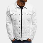 Denim Jacket - Men's Classic Button-Up Jean Jacket for Summer-Fashion Men Jacket Denim Fall-Chaps of London-White-S-Chaps of London