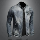 Denim Jacket - Men's Washed Zip-Up Slim Fit Jean Jacket-Chaps of London-Chaps of London