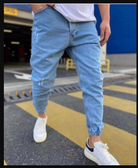 Denim Joggers - Loose Fit - Light Blue - Jogger Jeans - Men's Jeans-Pantalon-Chaps of London-Chaps of London