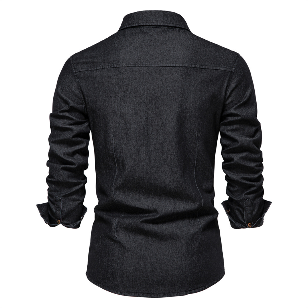 Denim Shirt | Button-Up | Collared | Long Sleeve Shirt | Men's Shirt-Chaps of London-Chaps of London