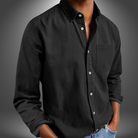 Denim Shirt | Long Sleeve | Regular Fit | Button-Up Shirt | Men's Shirts-Denim Shirt-Chaps of London-Black-S-Chaps of London