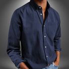 Denim Shirt | Long Sleeve | Regular Fit | Button-Up Shirt | Men's Shirts-Denim Shirt-Chaps of London-Dark Blue-S-Chaps of London