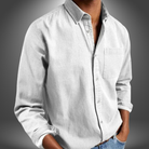 Denim Shirt | Long Sleeve | Regular Fit | Button-Up Shirt | Men's Shirts-Denim Shirt-Chaps of London-White-S-Chaps of London