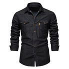 Denim Shirt | Long Sleeve | Slim Fit | Button-Up Shirt | Men's Shirt-Chaps of London-Black-S-Chaps of London