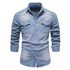 Denim Shirt | Long Sleeve | Slim Fit | Button-Up Shirt | Men's Shirt-Chaps of London-Light Blue-S-Chaps of London