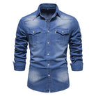Denim Shirt | Long Sleeve | Slim Fit | Button-Up Shirt | Men's Shirt-Chaps of London-Medium Blue-S-Chaps of London