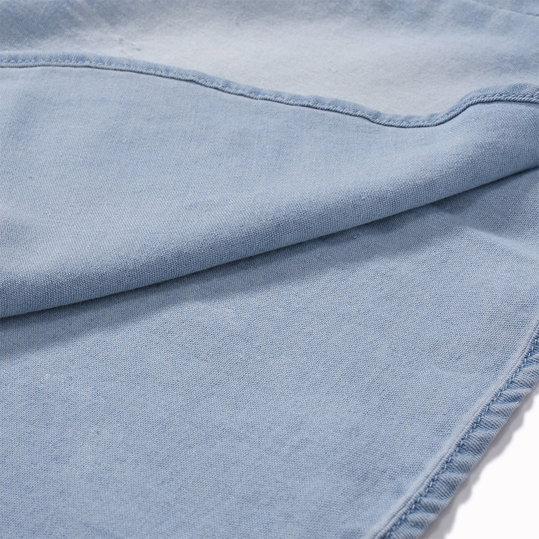 Denim Shirt - Men's Slim Fit Long Sleeve Buttoned Up Shirt-Chaps of London-Chaps of London