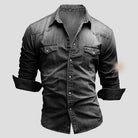 Denim Shirt - Men's Slim Fit Long Sleeve Buttoned Up Shirt-Chaps of London-Chaps of London