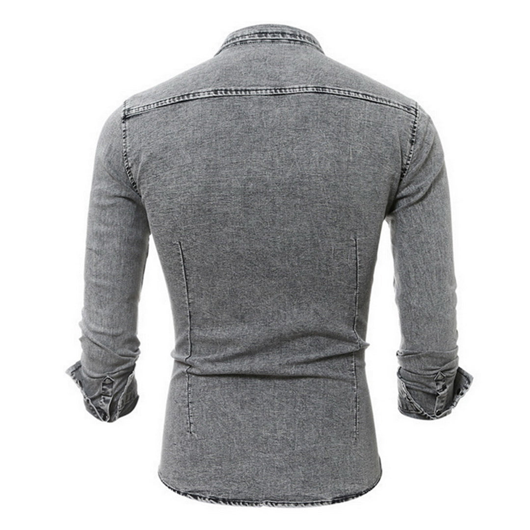 Denim Shirt - Men's Slim Fit Long Sleeve Buttoned Up Shirt-Chaps of London-Chaps of London