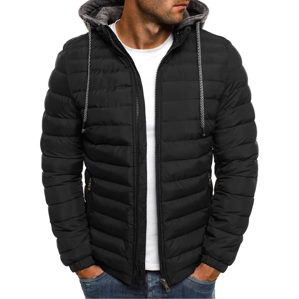 Down Jacket | Hooded | Lightweight | Puffer Jacket | Men's Winter Jacket-Jacket for Men-Chaps of London-Black-S-Chaps of London