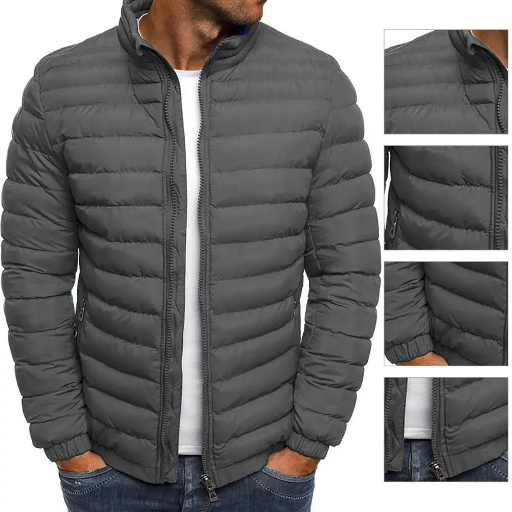 Down Jacket - Lightweight - Zip Up - Autumn Jacket - Men's Jackets-Chaps of London-Gray-S-Chaps of London