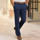 Dress Pants | Smart Casual | Straight Leg | Business Pants | Men's Pants-Men’s Dress Pants-Chaps of London-Dark Blue-S-Chaps of London