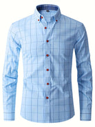 Dress Shirt | Long Sleeve | Slim Fit | Oxford Shirt | Men's Button-Up Shirt-Men Shirts-Chaps of London-Light Blue-M-Chaps of London