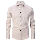 Dress Shirt - Long Sleeve - Stretchy - Non Iron Shirt - Men's Shirt-Chaps of London-Beige-S-Chaps of London