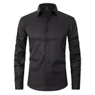 Dress Shirt - Long Sleeve - Stretchy - Non Iron Shirt - Men's Shirt-Chaps of London-Black-S-Chaps of London