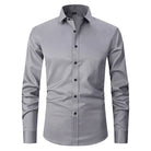 Dress Shirt - Long Sleeve - Stretchy - Non Iron Shirt - Men's Shirt-Chaps of London-Grey-S-Chaps of London