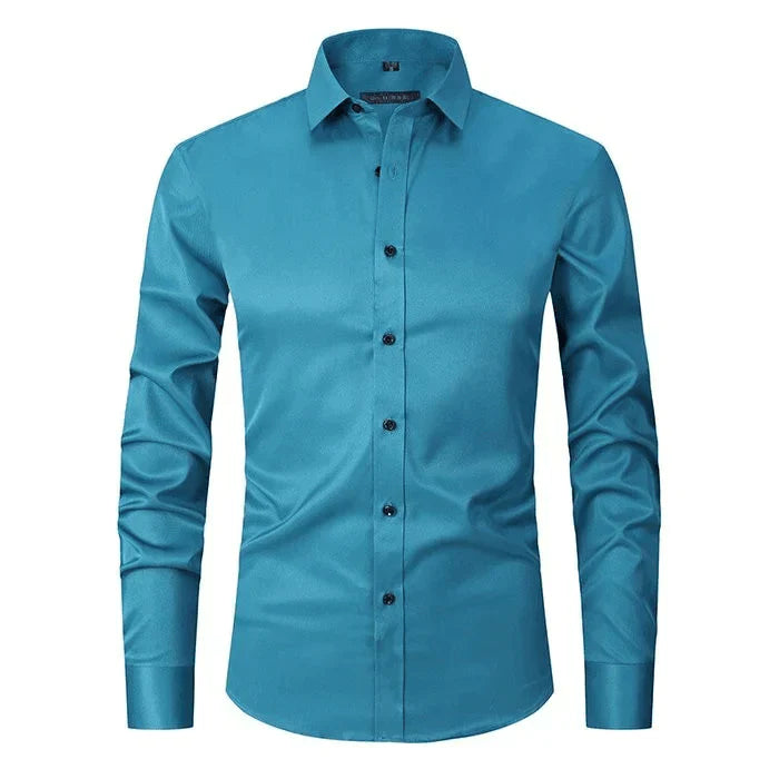 Dress Shirt - Long Sleeve - Stretchy - Non Iron Shirt - Men's Shirt-Chaps of London-Light Green-S-Chaps of London