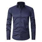 Dress Shirt - Long Sleeve - Stretchy - Non Iron Shirt - Men's Shirt-Chaps of London-Navy-S-Chaps of London