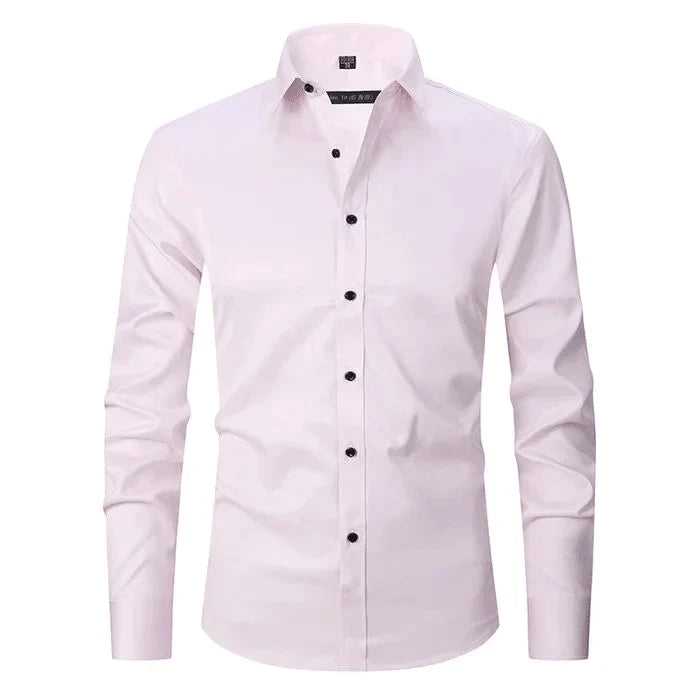 Dress Shirt - Long Sleeve - Stretchy - Non Iron Shirt - Men's Shirt-Chaps of London-Pink-S-Chaps of London