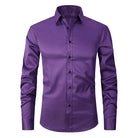 Dress Shirt - Long Sleeve - Stretchy - Non Iron Shirt - Men's Shirt-Chaps of London-Purple-S-Chaps of London