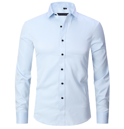Dress Shirt - Long Sleeve - Stretchy - Non Iron Shirt - Men's Shirt-Chaps of London-Sky Blue-S-Chaps of London