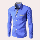 Dress Shirt | Slim Fit | Long Sleeve | Button-Up Shirt | Men's Shirt-Fashion Men Shirt Dress All-year-Chaps of London-Blue-M-Chaps of London