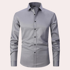 Dress Shirt | Stretchy | Non Iron | Button-Up Shirt | Men's Shirts-Men Winter Shirt-Chaps of London-Grey-S-Chaps of London