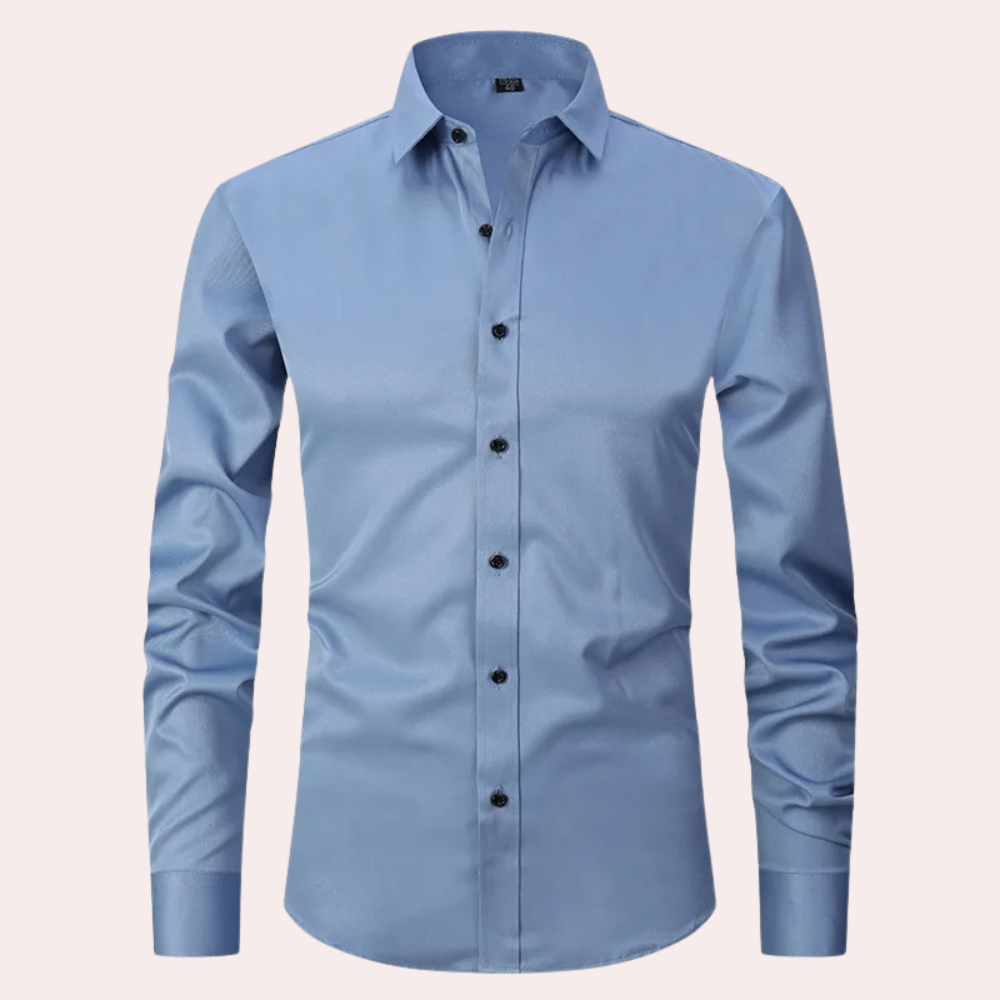 Dress Shirt | Stretchy | Non Iron | Button-Up Shirt | Men's Shirts-Men Winter Shirt-Chaps of London-Light Blue-S-Chaps of London