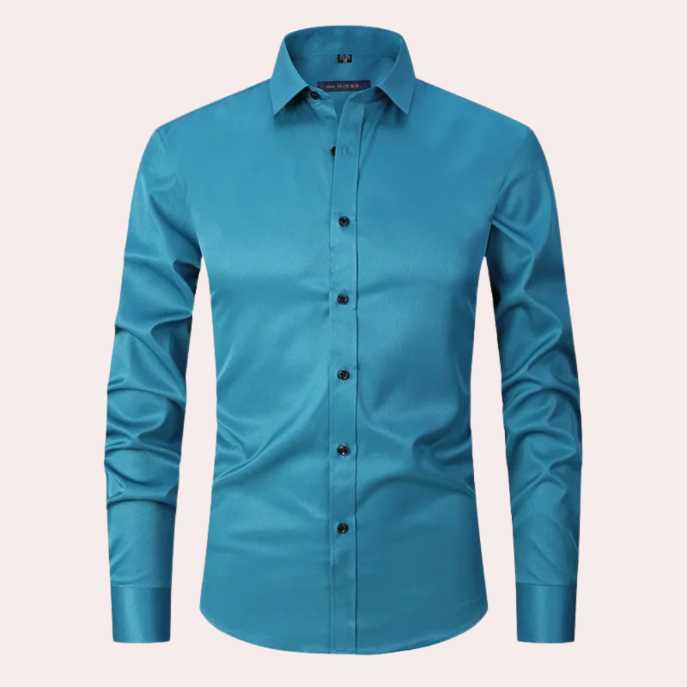 Dress Shirt | Stretchy | Non Iron | Button-Up Shirt | Men's Shirts-Men Winter Shirt-Chaps of London-Light Green-S-Chaps of London