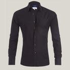 Dress Shirt | Zip-Up | Long Sleeve | Button-Up Shirt | Men's Shirts-Chaps of London-Black-S-Chaps of London
