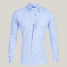 Dress Shirt | Zip-Up | Long Sleeve | Button-Up Shirt | Men's Shirts-Chaps of London-Blue-S-Chaps of London