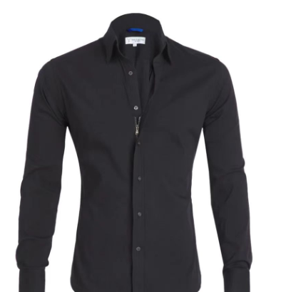 Dress Shirt | Zip-Up Shirt | Long Sleeve | Button-Up Shirt | Men's Shirts-Chaps of London-Black-XS-Chaps of London