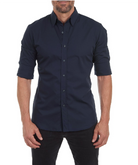 Dress Shirt | Zip-Up Shirt | Long Sleeve | Button-Up Shirt | Men's Shirts-Chaps of London-Navy Blue-XS-Chaps of London