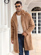 Faux Fur Coat - Men's Fluffy Mid Length Fake Fur Winter Coat-Chaps of London-Chaps of London