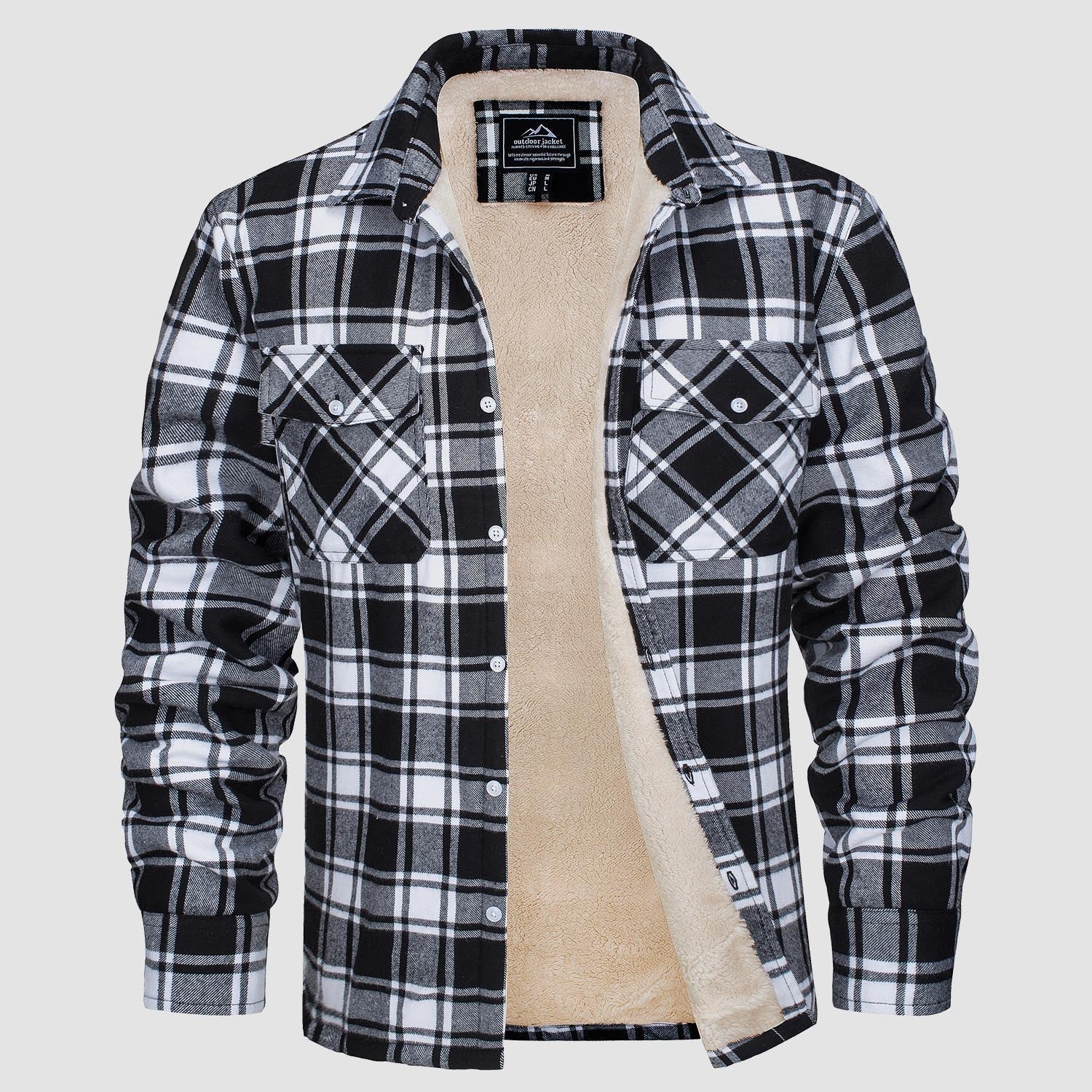 Flannel Jacket - Men's Fleece Lined Plaid Overshirt Jacket for Winter-Chaps of London-Chaps of London