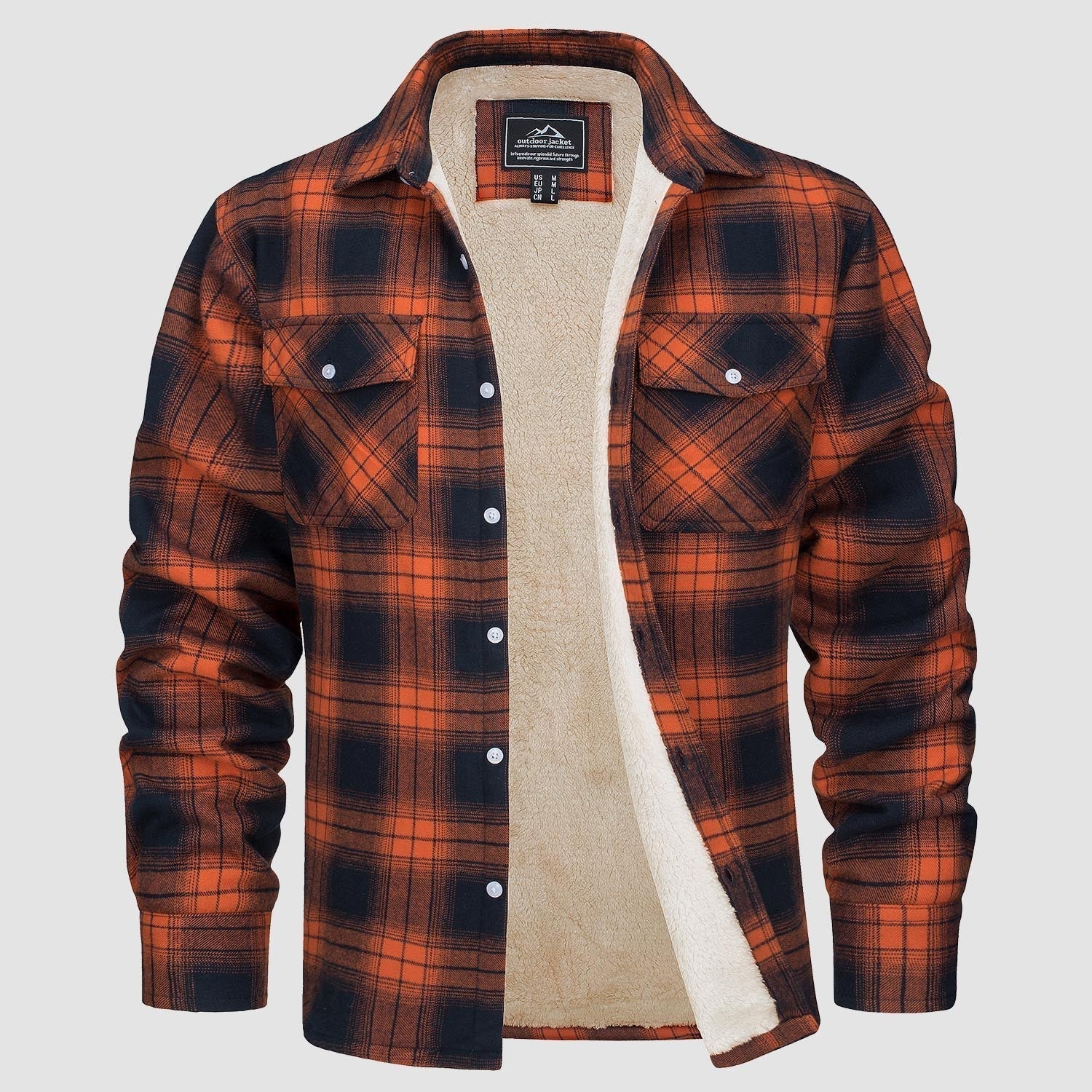 Flannel Jacket - Men's Fleece Lined Plaid Overshirt Jacket for Winter-Chaps of London-Chaps of London