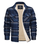 Flannel Shirt - Fleece Lined - Overshirt - Plaid Shirt - Men's Clothing-Chaps of London-Blue-S-Chaps of London