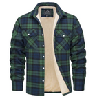 Flannel Shirt - Fleece Lined - Overshirt - Plaid Shirt - Men's Clothing-Chaps of London-Green-S-Chaps of London